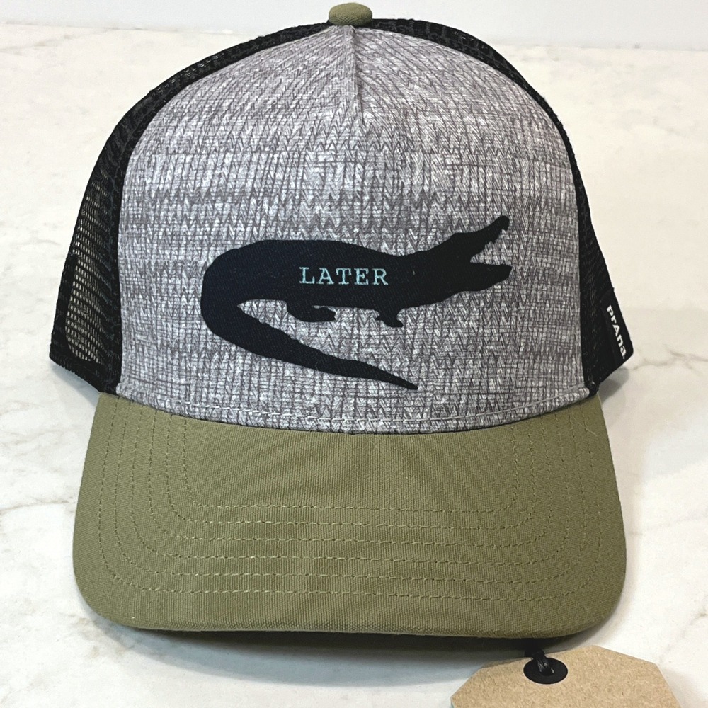 prAna NEW Journeyman Trucker Snapback Mesh‎ Baseball Hat See You Later Gator